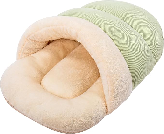 Jiupety Slipper Covered Cat Bed, L 31in,Green