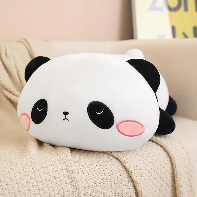 SQEQE Weighted Panda Plush, Weighted Panda Stuffed Animal, Cute Plushies Soft Bear Pillow Toy Gift for Kids Adults 23.6 Inch, 3.1 Lbs