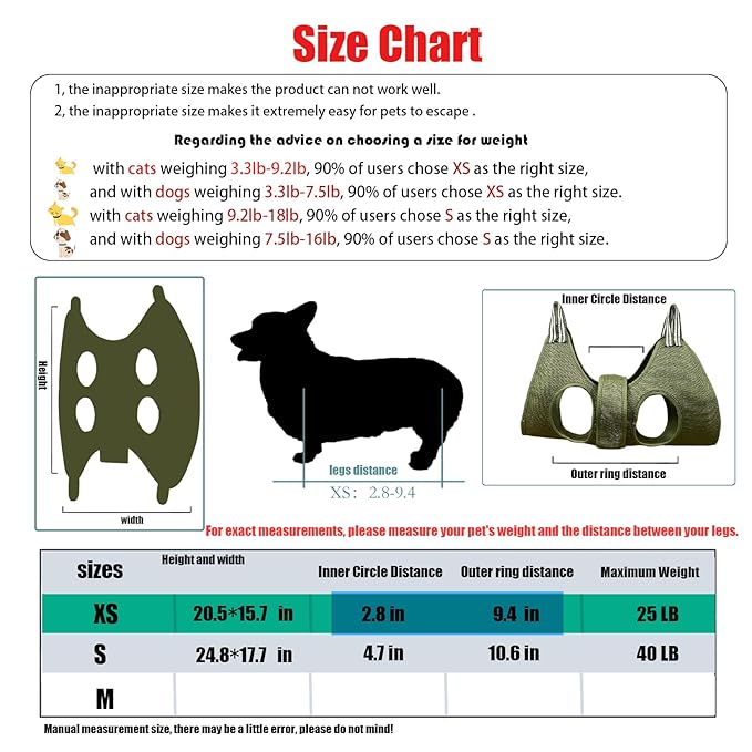 Cat and Dog Grooming Hammock with Safety Belt for Nail Clipping、Grooming,Cat Bathing Bag for cat Nail Trimming,Pet Claw Care Bag, Dog Grooming Harness(XS,Be Sure to Check The Size Chart)