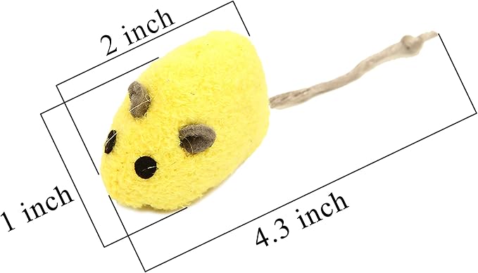 Youngever 20 Pcs Cat Toys, Catnip Mice, Cat Mouse Toys, Catnip Cat Toys, Interactive Play for Cat, Puppy, Kitty, Kitten (Color)