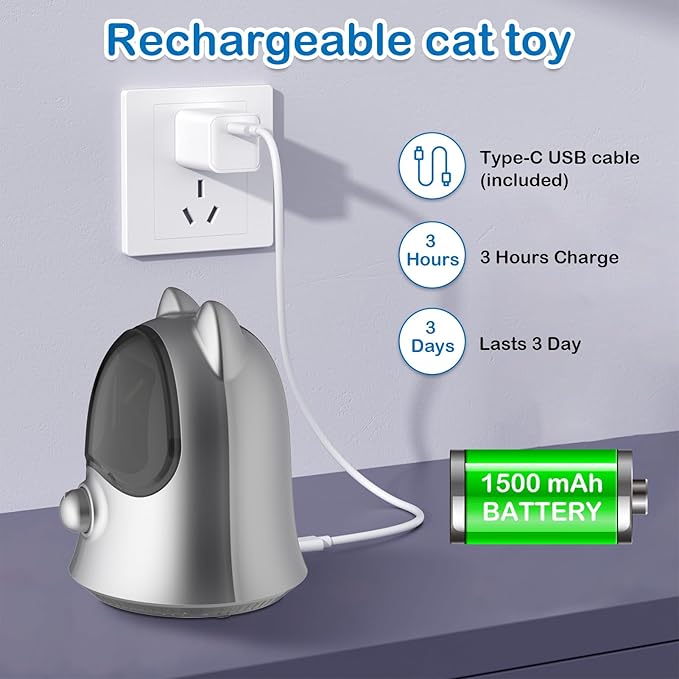 Cat Toys Laser with Real Random Trajectory (Silvery)