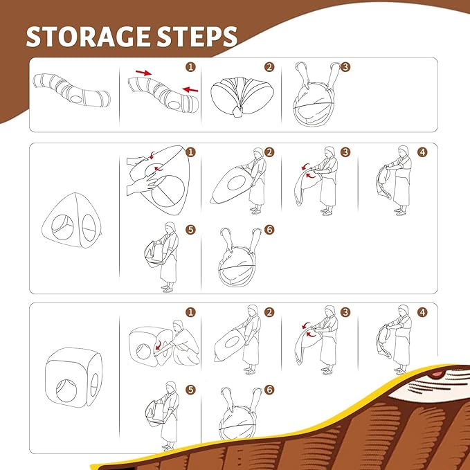 Cat Tunnel Toy and Cubes Combo Cat Tunnels for Indoor Cats Tube with Play Ball,Interactive Crinkle Collapsible Tent for Hiding Hunting and Resting, All in One Set of 3, Pizza