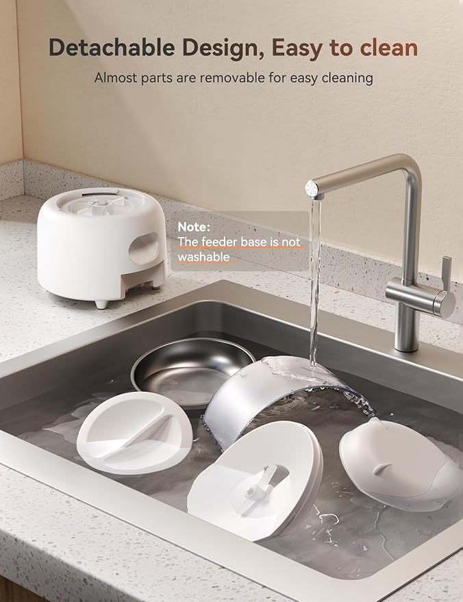 Automatic Pet Feeder, FEELNEEDY 3L WiFi Food Dispenser for Cats and Dogs with 304 Stainless Steel Feeding Bowl, Up to 36 Portions 10 Meals Per Day, App Control/2.4G WiFi Spport