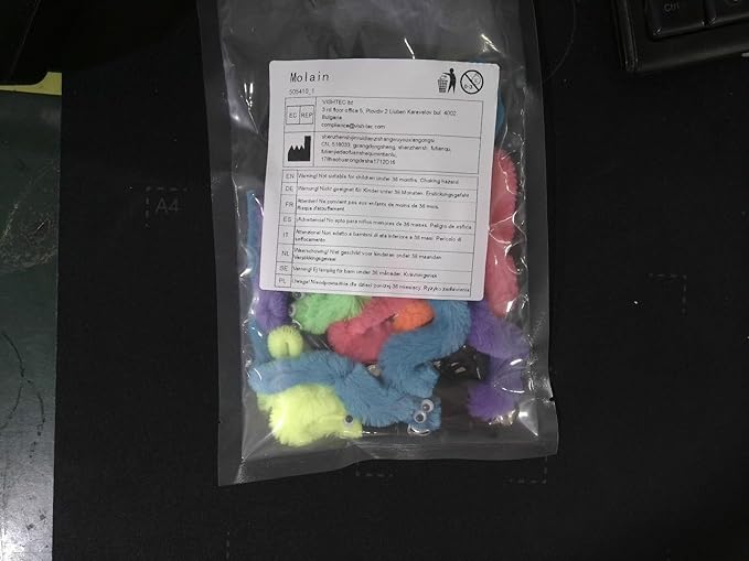 Molain Cat Wand Toy Replacement Refill -12 Pcs Furry Tail Worm with Bell Interactive Cat Chaser Toys, Kittens Wand Refills Attachments