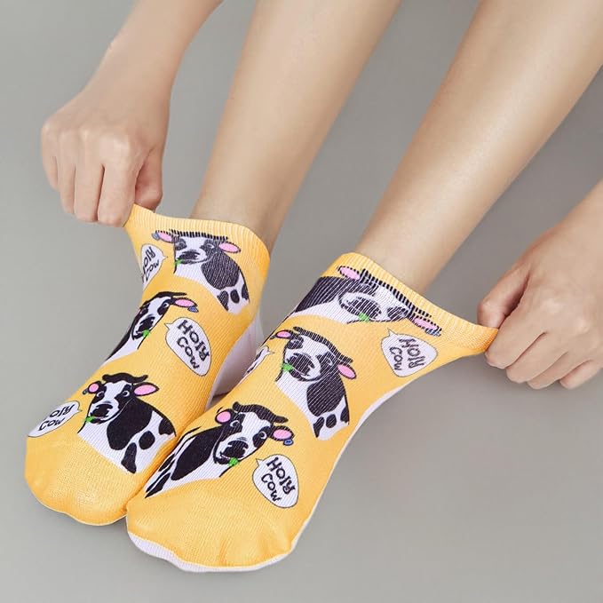 Benefeet Sox Funny Ankle Socks Cute Novelty No Show Animal Fruit Flower Cartoon Colorful Graphic Low Cut Socks for Women Girl