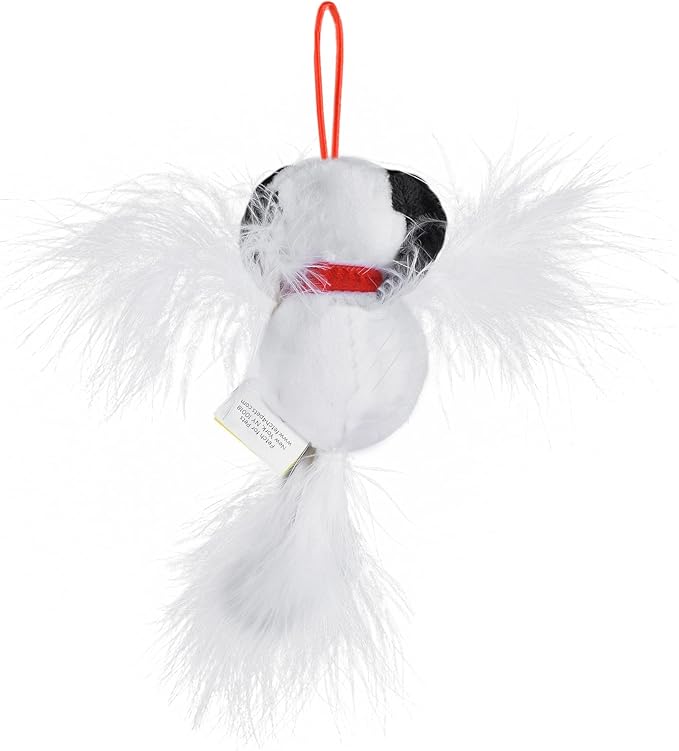 Peanuts 4” Snoopy Catnip Stuffed Plush Cat Toy with Feathers and Elastic Loop for Interactive Play Interactive Toy for Cats | Cat Exercise Toy with Feathers and Catnip (FF19707)