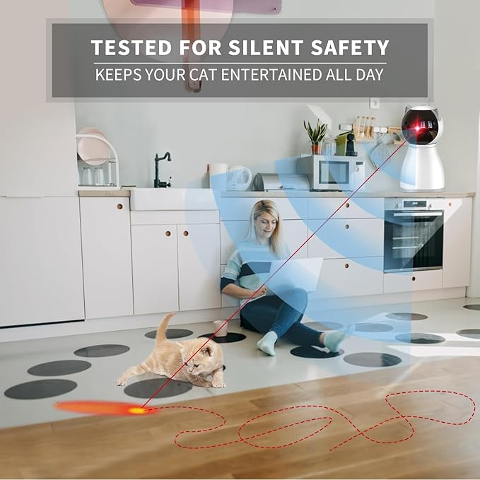 Laser Cat Toys for Indoor Cats,The 4th Generation Real Random Trajectory Motion Activated Rechargeable Automatic Cat Laser Toy,Interactive Cat Toys for Bored Indoor Adult Cats/Kittens/Dogs