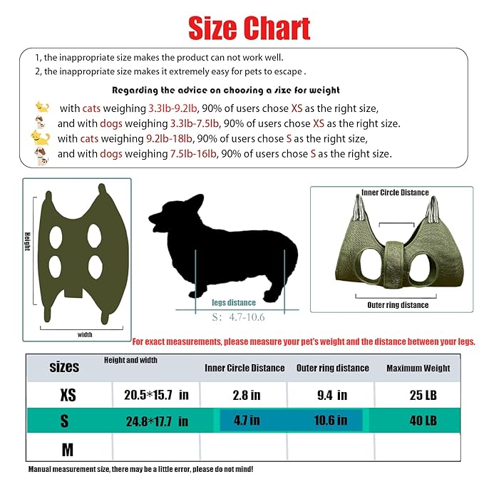 Cat and Dog Grooming Hammock with Safety Belt for Nail Clipping、Grooming,Cat Bathing Bag for cat Nail Trimming,Pet Claw Care Bag, Dog Grooming Harness(S,Be Sure to Check The Size Chart)…