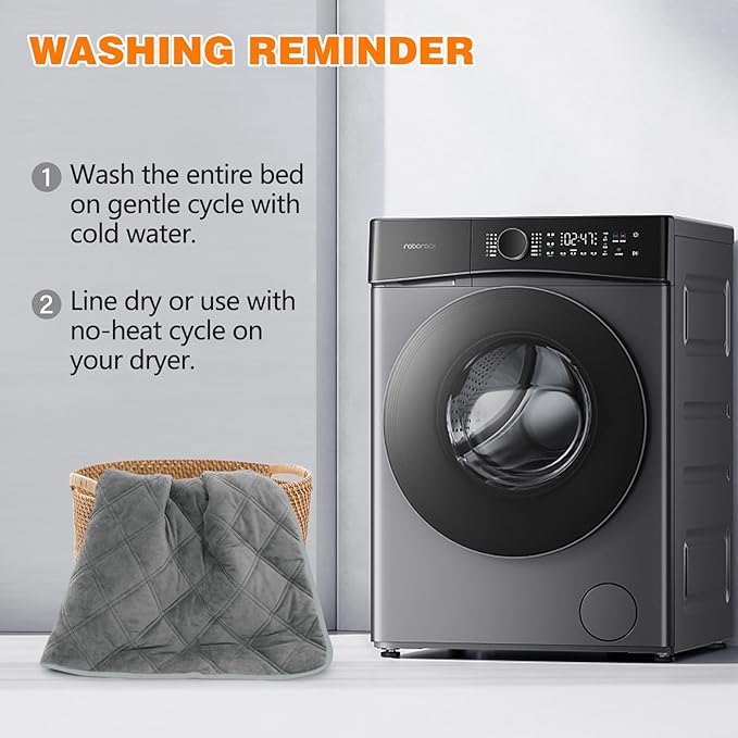 Self Warming Dog Bed, Pet Crate Pad for Indoor and Outdoor, Washable Heating Dog Kennel Mats with Non-Slip Bottom for Small Medium and Large Dogs - Grey, M:28"x45"