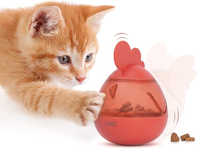 Catit PIXI Treat Dispenser, Interactive Treat Dispensing Cat Toy, Rooster