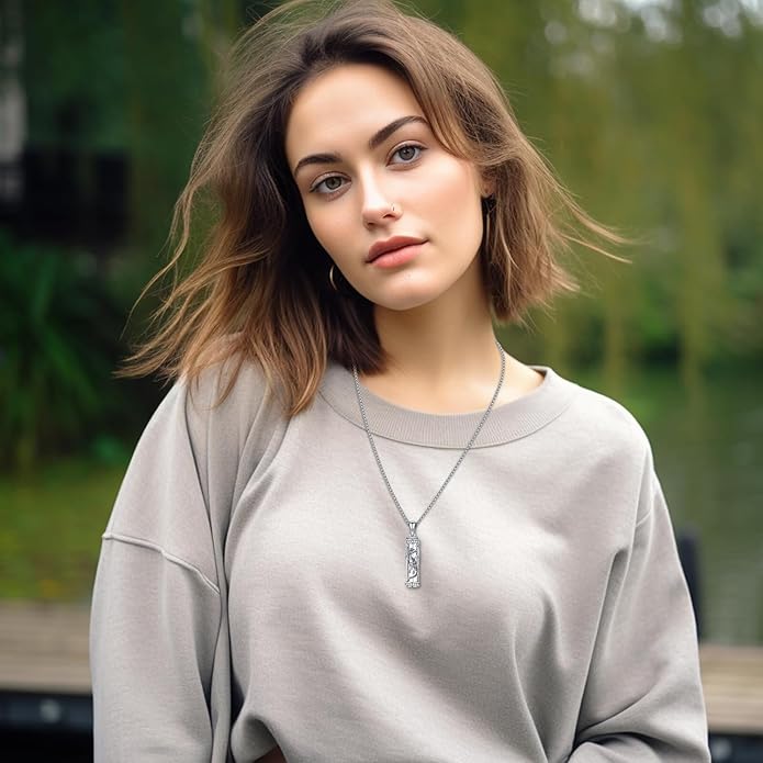 Aniu Cremation Jewelry for Ashes S925 Sterling Silver Urn Necklace Memorial Necklace for Human Ashes of Loved Ones Keepsake Pendant for Men Women