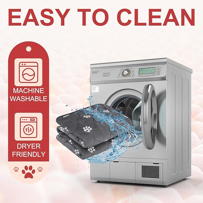 BEAUTYZOO Self Warming Cat Bed Pad, Self Heating Dog Bed Mat, Heated Cat Bed for Indoor Outdoor Cats, Thermal Warmer Pet Pad for Kitten Puppy Washable Non-Slip Chew Proof, 2 Pack 16 x 20 Inches Gray