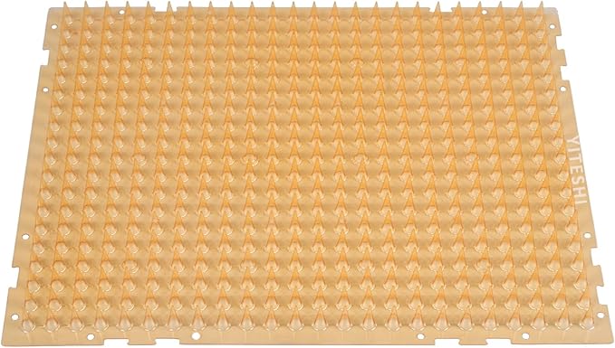 10 Pcs Scat Mat for Cats, 16x13 Inch Cat Deterrent Indoor Mat, Cat Scat Mat with Spikes Outdoor Use, Humane Pet Repellent Fence, Orange Color for Cat/Dog Easily See
