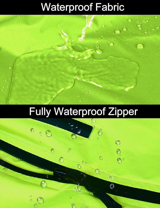 baleaf Men's Rain Jacket Waterproof Windbreaker Running Cycling Golf Hiking Gear Hood Lightweight Reflective Packable