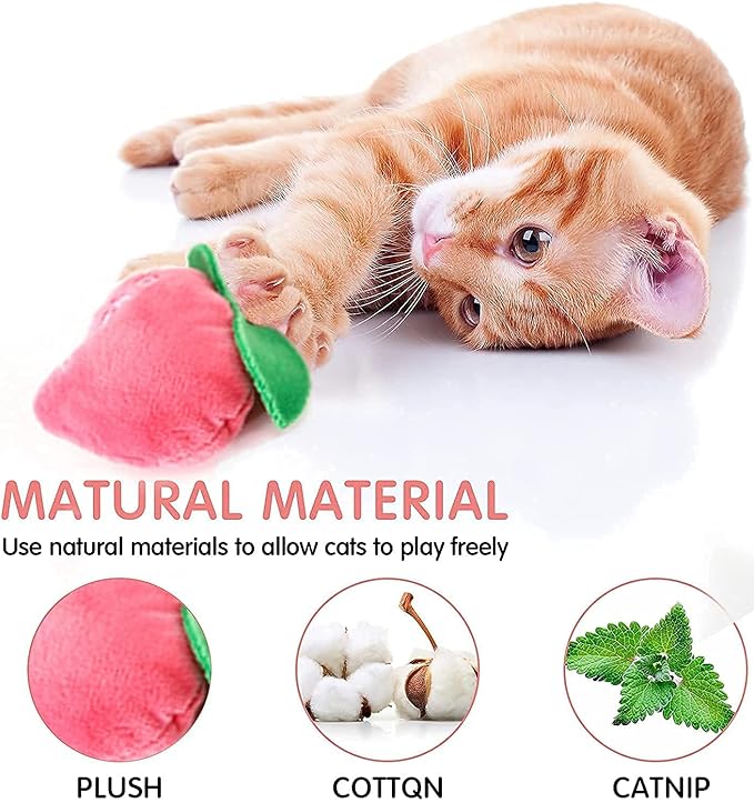 Cat Toys, Interactive Cat Toy for Indoor Cats, Soft and Durable Crinkle Sound Catnip Toys, Catnip Filled Mouse Cat Teething Chew Toy (Pack of 12)