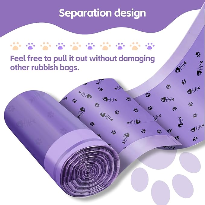 80 Count Cat Litter Box Liners Bags Large, Jumbo Drawstring Extra Thick Pet Cat Pan Liners, Extra Durable Kitty Litter Box Waste Bags - 36" x 18"