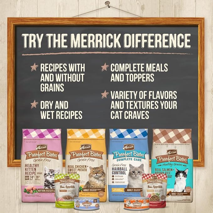 Merrick Purrfect Bistro Bon Appetits Premium Grain Free Wet Cat Food Topper, Chicken Recipe Chunks In Gravy - (Pack of 24) 3 oz. Pouches