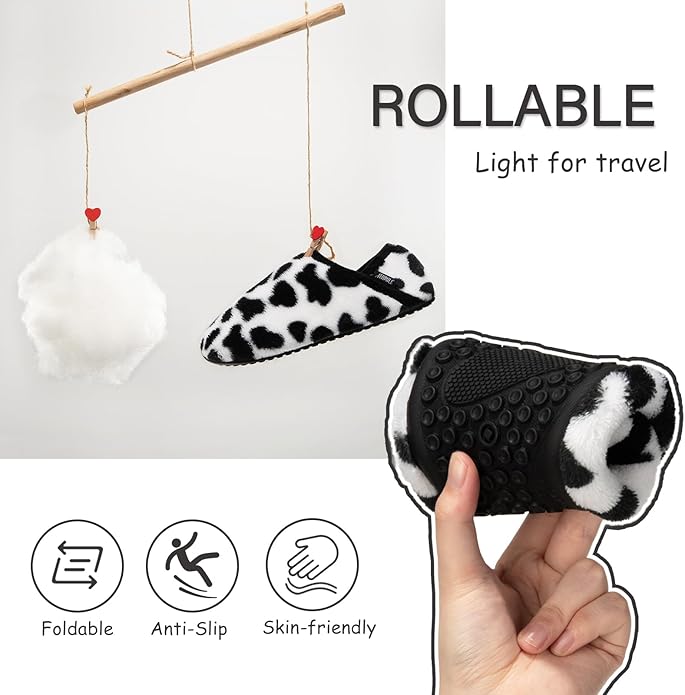 ATHMILE House Slippers for Women Men Indoor Barefoot Slippers Socks Furry Slip on House Shoes Cozy Comfy Slippers for Home Bedroom Travel Yoga