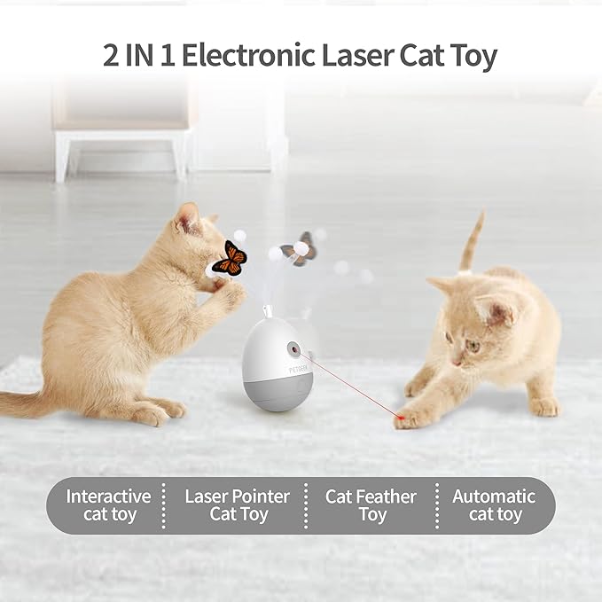PETGEEK Laser Pointer Cat Toy Interactive Cat Toy for Indoor Cat Toys, Cat Laser Toy with Bird Squeaky, Cat Toy with Cat Wand Replacement, Best Gift for Birthday, Thanksgiving, Christmas, New Year