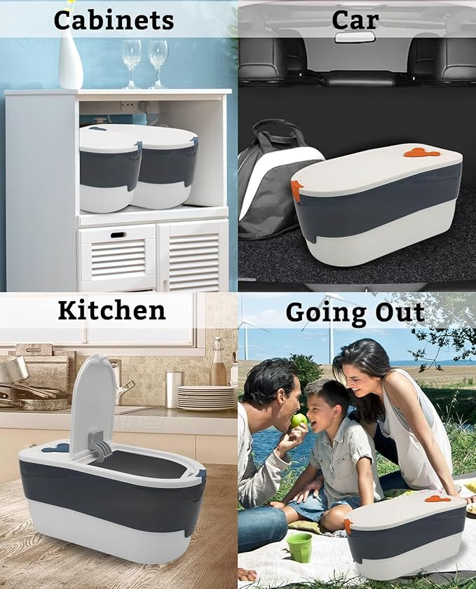 BNOSDM Airtight Cat Food Storage Container for Pet Dog Foods Storage Bins with Scooper Translucent Plastic Pets Dogs Cats Birds Dry Feed Dispenser, Kitchen Rice Cereal Flour 8 lb