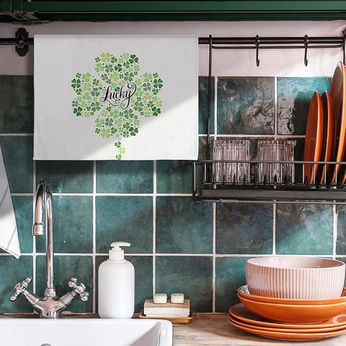 St Patricks Day Kitchen Towels,Green Towels,Shamrock Towels,Green Kitchen Towels,Shamrock Kitchen Towels,St Patricks Day Hand Towels,Green Hand Towels,Green Dish Towels,St Patricks Day Dish Towels