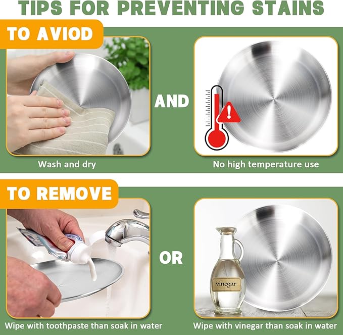 8PC Stainless Steel Cat Bowls Set - Whisker-Friendly Shallow Dishes for Indoor Cats, 6.7" Anti-Fatigue Food Bowl for Wet/Dry Food (13oz)