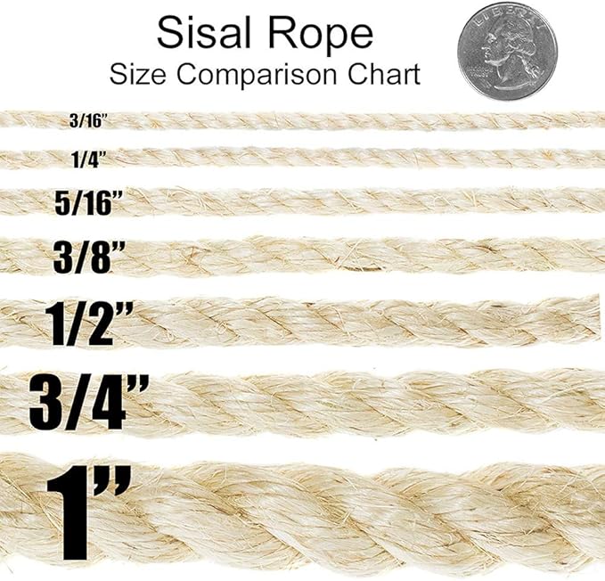 West Coast Paracord Natural Cat Sisal Rope for Scratching Post – Replacement Tree Tower – Repairing, Recovering Hemp Rope – DIY Scratcher Hemp Rope for Cat Tower and Tree (100 Feet)