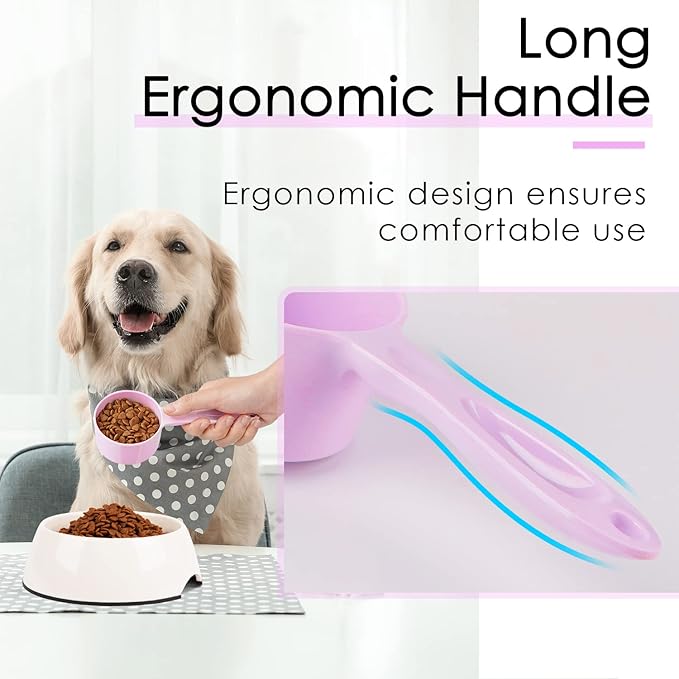 Super Design SUPERDESIGN Food Scoop Dog Cat Food Scoop Ice Scoop Flour scoop Candy scoops Dry Measuring Cup Plastic Scoop for Canisters and Freezer 1/2 Cup Food Grade Melamine PURPLE