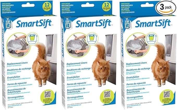 (3 Pack) Catit Design Liner for Sifting Cat Pan Base - 12 Liners per Pack
