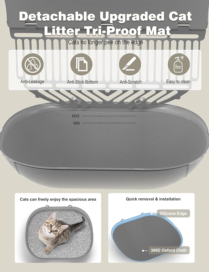 Automatic Cat Litter Box Self Cleaning,Smart Litter Box with 10 Safety Sensor Radars,100L Electric Cat Litter Box with Stairs for Multiple Cats,APP-Control,Advanced Odor Control OMCPET-Black