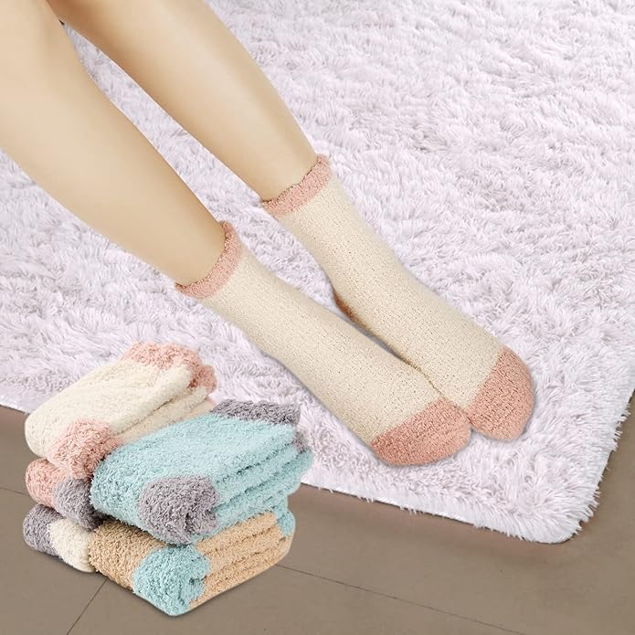 Benefeet Sox Cute Animal Fuzzy Socks for Women Girls Funny 3D Animal Cozy Socks Fluffy Slipper Socks Plush Comfy Soft Socks