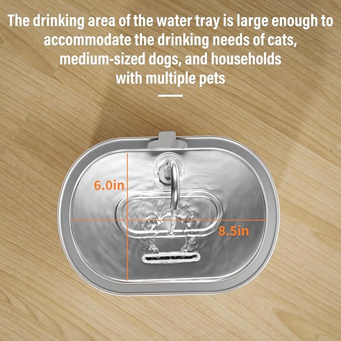 Automatic Cat Water Fountain Stainless Steel, 0.8gal/108oz Pet Water Fountain, 3 Replacement Carbon Filters, Quiet Pump, Suitable for Cats, Dogs and Multi-pet households (Elliptical)