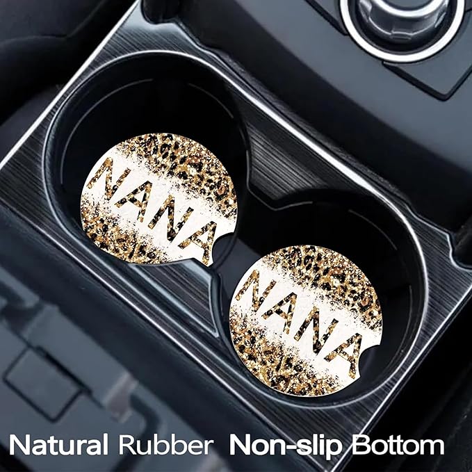 Car Coasters for Cup Holders,2 Pack Nana Gifts Car Cup Holder Coasters,Nana Gifts for Grandma Birthday Gifts for Nana from Granddaughter Grandson Grandchildren Grandkids Nana Gifts