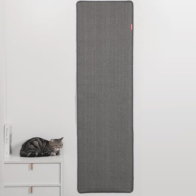 66.93x19.68x0.32 inch Thickened Cat Wall Scratcher Carpet, Cat Climbing Wall, Durable Cat Wall Furniture, Tall Cat Scratching Post, Wall Scratchers for Indoor Cats, Couch Sofa Protector (Grey)