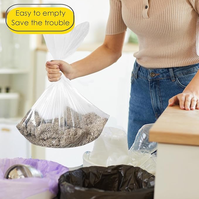 30 Pack Cat Litter Bags,No-Touch Kitty Litter Liners & Pet Waste Bags Compatible with Petsafe Self-Cleaning Cat Litter Box,Replacement Trash Pet Litter Bags