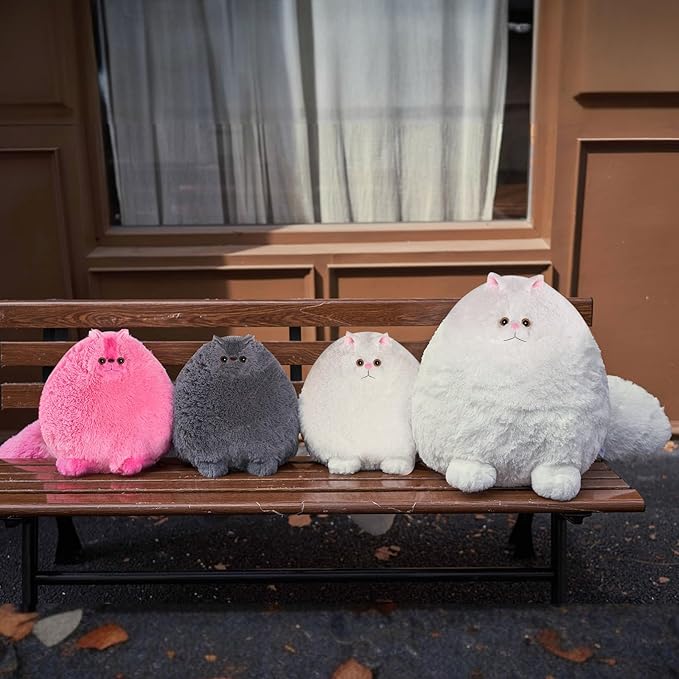 Cat Stuffed Animals, Stuffed Cat, Cat Plushies for Girls and Boys, Big Stuffed Cat for Christmas or Brithday, 12Inches, Grey