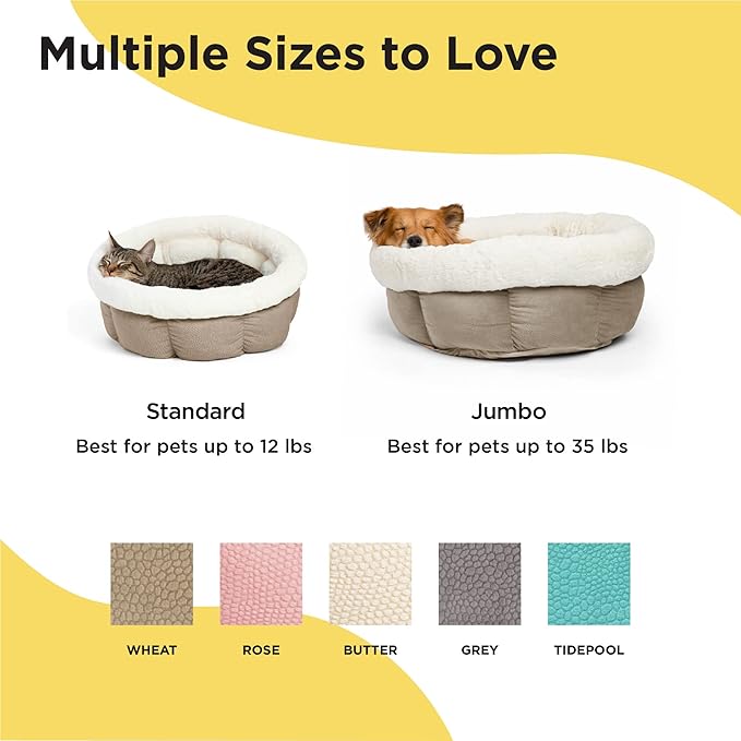 Best Friends by Sheri Cuddle Cup Ilan Cozy Microfiber Cat and Dog Bed in Standard Wheat