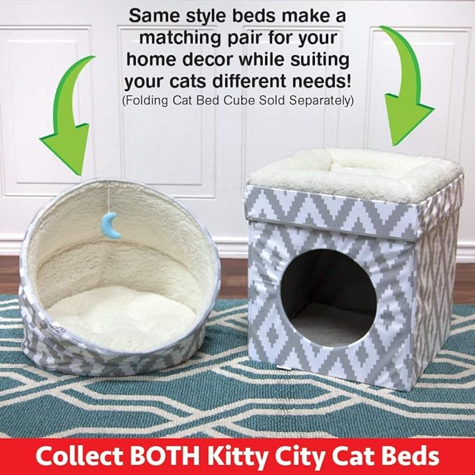 Kitty City Large Cat Bed, Stackable Cat Cube, Indoor Cat House/Cat Condo, Cat Scratcher