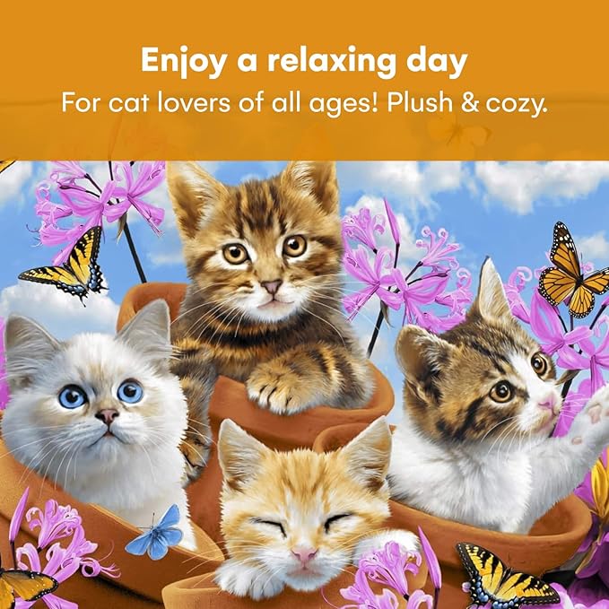 Dawhud Direct Wonder Kitten Fleece Blanket for Bed, 50" x 60" Cat Fleece Throw Blanket for Women, Men and Kids - Super Soft Plush Kitten Blanket Throw