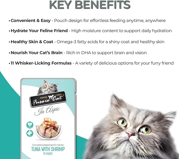 Fussie Cat Premium Tuna w/Shrimp in Aspic, 2.47 Ounce (Pack of 12)