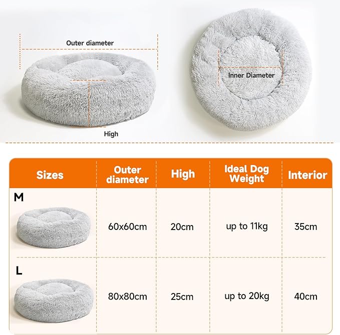 Small Dog Bed,Cat Bed, Cat Beds for Indoor Cats Washable, Small Dog Bed Calming Pet Bed, Cat Beds & Furniture, Large Cat Bed, Kitty Kitten Bed,Light Gray