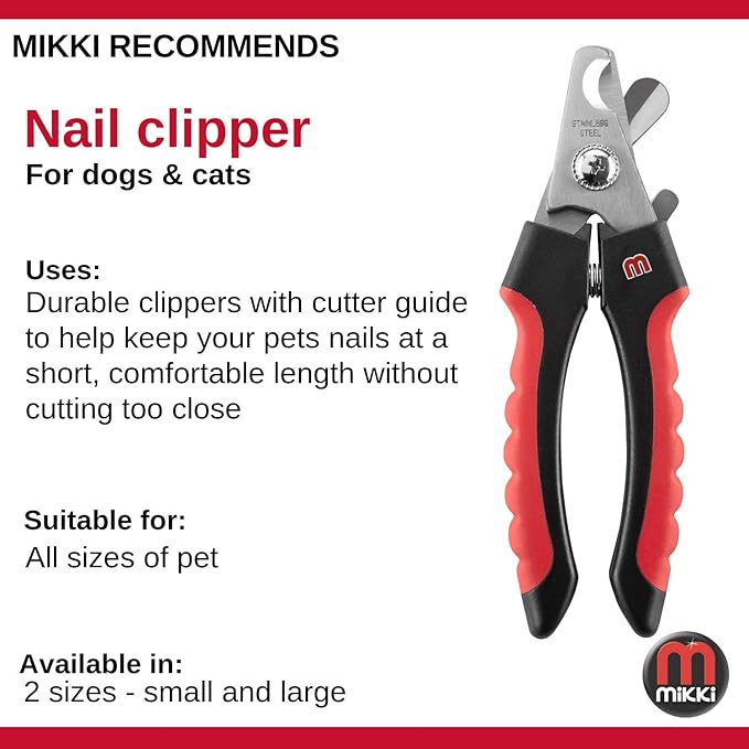 Mikki Dog, Cat Claw and Nail Clipper, Trim, Scissor for Grooming - for Large Pet Breeds - Large