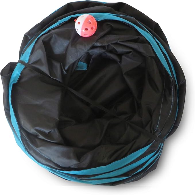 Premium 3 Way Cat Tunnel. Extra Large 12 Inch Diameter and Extra Long. A Big Collapsible Play Toy. Wide Pet Tunnel Tube for Other Pets Too!