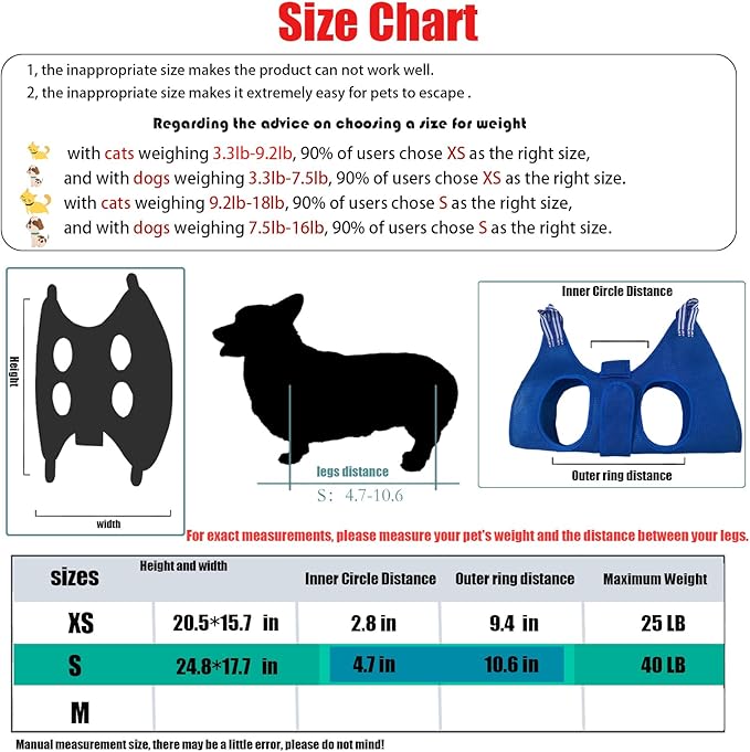Cat and Dog Grooming Hammock with Safety Belt for Nail Clipping、Grooming,Cat Bathing Bag for cat Nail Trimming,Cat Claw Care Bag, Dog Grooming Harness(S,Be Sure to Check The Size Chart)