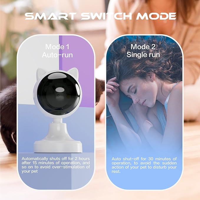 Cat Laser Toy Automatic Interactive Cat Toys for Indoor Cats Automatic Laser Pointer for Cats USB C Rechargeable Dual Mode Laser Toy Auto On/Off Kitten Toy Adjustable Ranges Pet Toy Electric Cat Gifts