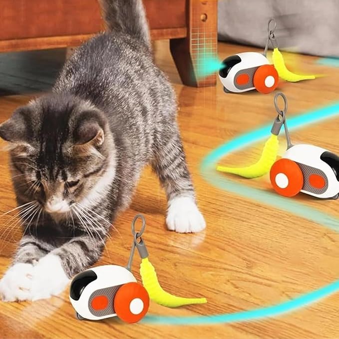 Turbo Tail 2.0 Cat Toy, 2024 Turbo Tail 2.0 Mouse Cat Toy, Three Modes Interactive Teazys Cat Toy, Turbo Tail Popper Cat Toy, Gravity-Sensing Movement, Let Your Cat Play Happily (Blue)