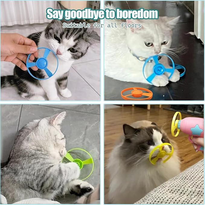 Cat Fetch Toys, Interactive Flying Cat Toys with 30 Flying Propellers, Dog Cat Pet Tracks Chasing Toy for Indoor,Outdoor Cats (only Flying Propellers)
