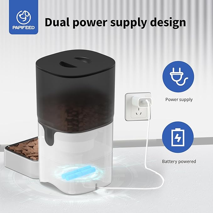 Automatic Cat Feeder with APP Two-Way Audio 2.4G WiFi Pet Feeder with Camera Easy to Clean Detachable Customizable Feeding Schedule 1-10 Meals Per Day Perfect for Cats Small Dogs 6L Capacity