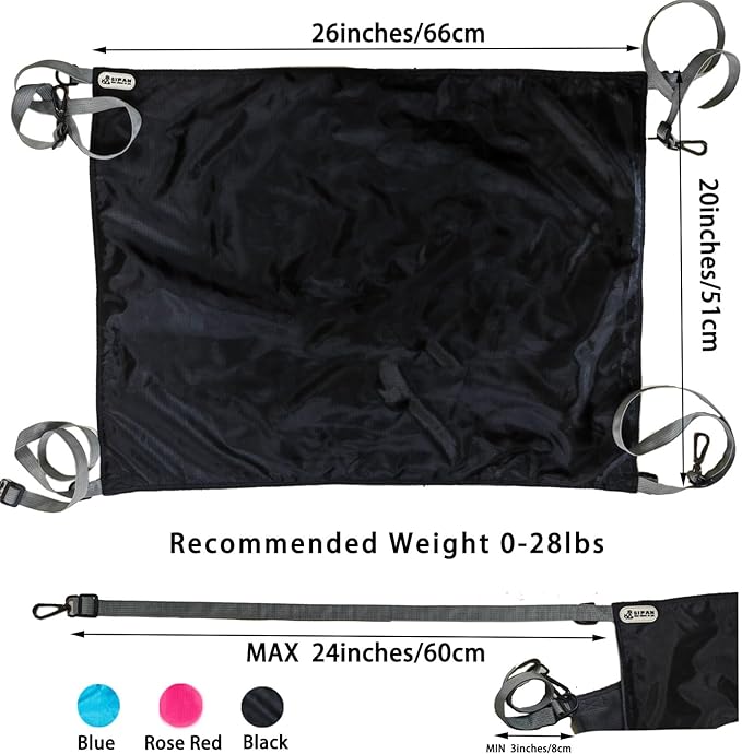 Extra Large Cat Hammock Bed for Cage,Hanging Cat Bed,Cat Hammock Bed,Washable Soft Outdoor Cat Mat,Waterproof Cooling Kittens Pad,Cat Swing for Cats 26 x 20 inches (XX-Large, Blue)