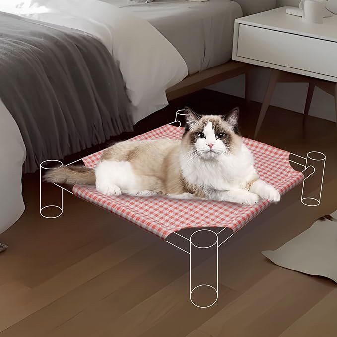 TUSATIY Wooden Elevated Cat Bed Replacement Cloth,Removable Washable Sleeping Pet Bed & Cooling Cat Bed,Cat Hammock Bed Fit for Cats and Small GOG Indoors Outdoors 【3PCS】